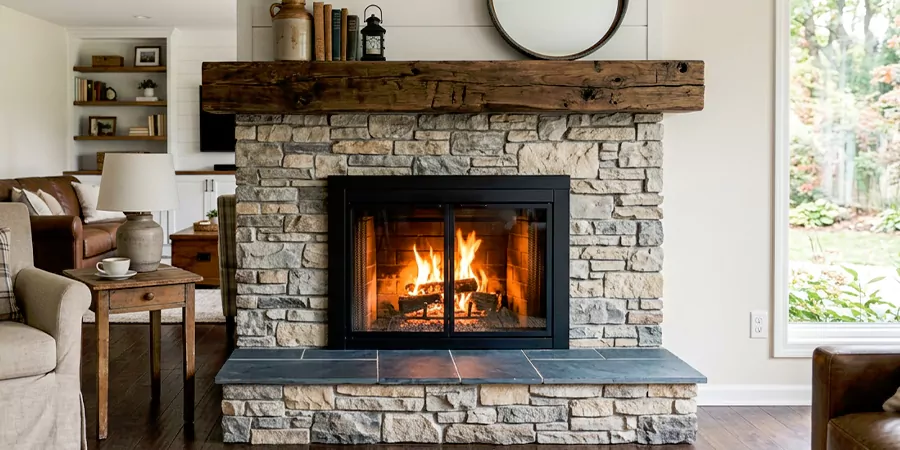 Modern and Farmhouse Fireplace Makeover Middletown