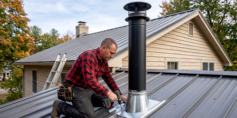 Stove Pipe Through Metal Wall or Roof Middletown