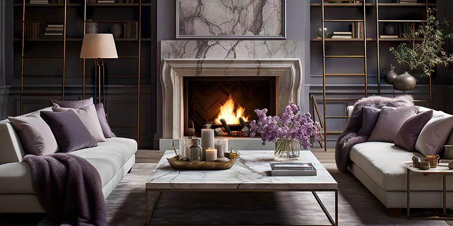 Modern Tile and Stone Fireplace Design Middletown